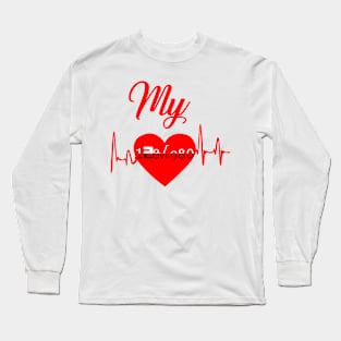 valentine couple clothing life line red style Long Sleeve T-Shirt